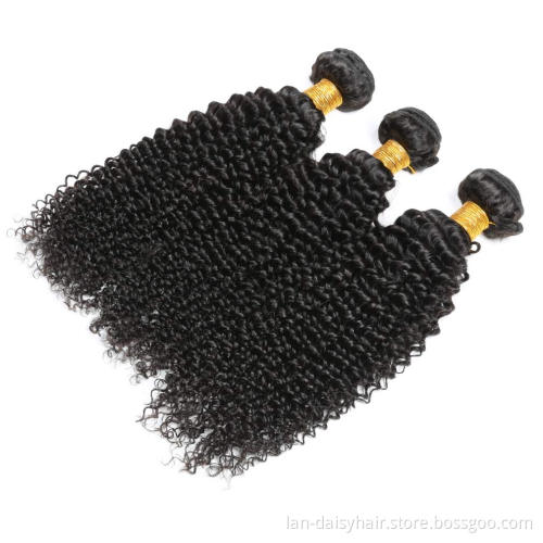 Brazilian afro kinky curly 3 bundles with closure human hair bundles with closure brazilian hair weave bundles with closure